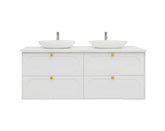 BV18WH (520mm Depth) Matt White Shaker Wall Hung Vanity - 1500mm